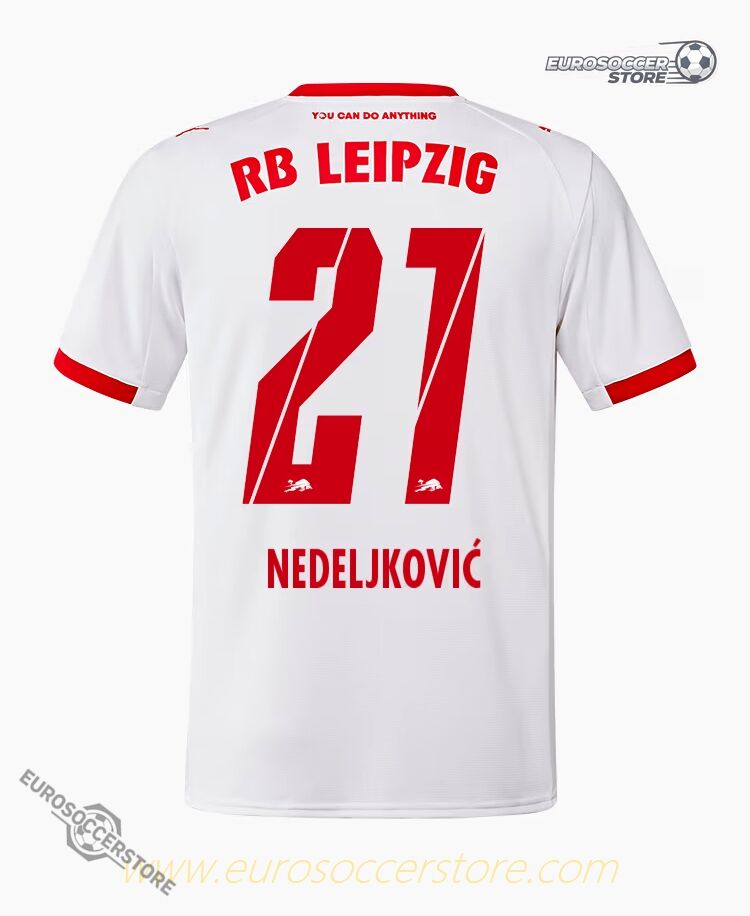 RB Leipzig 25-26 Season Home Jersey with NEDELJKOVIĆ 21 Printing