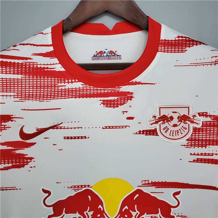 RB Leipzig 21-22 Home Kit Soccer Jersey RedWhite Football Shirt -