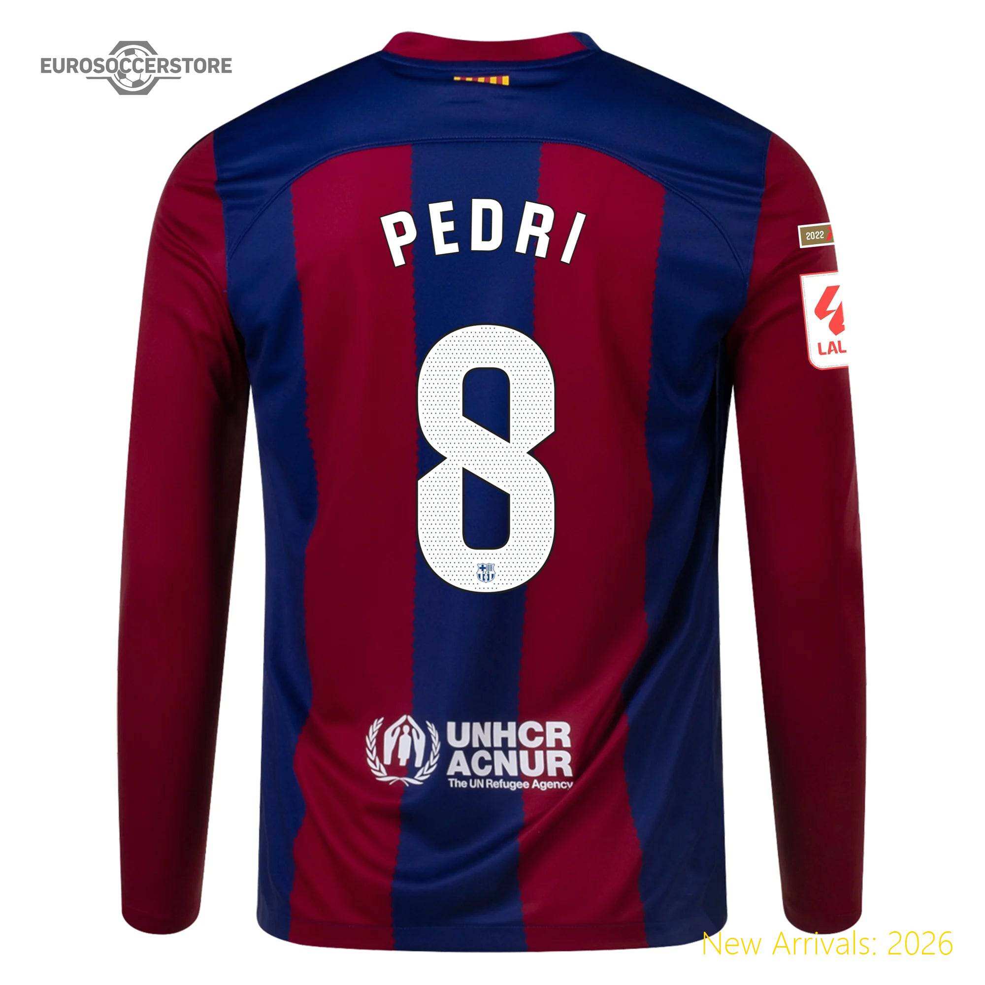 Men Bar Pedri Barcelona Long Sleeve Home Home Premium Jersey 2023