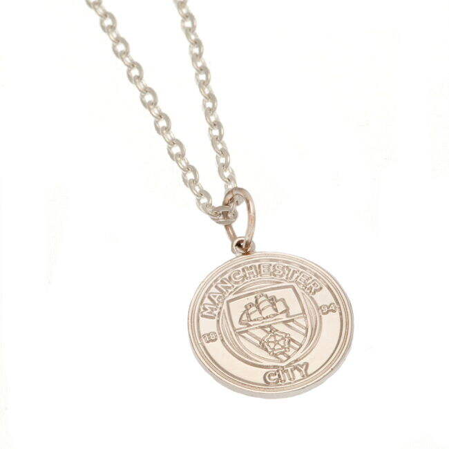 Men's Manchester City FC Silver Plated Pendant & Chain