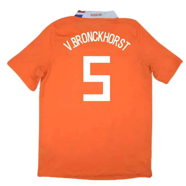 Holland 2008-10 Home Shirt ((Excellent) XL) (V.Bronckhorst 5)