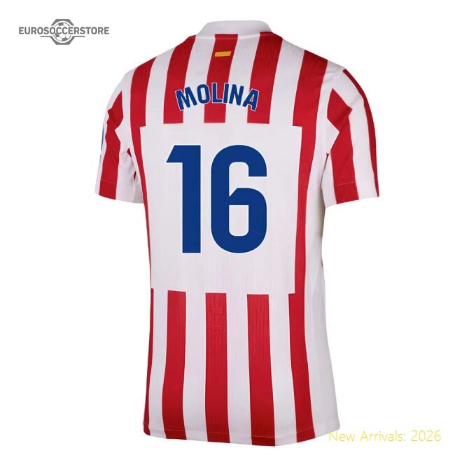 2025-2026 Atletico Madrid Home Official Jersey Molina Nike Dri-fit