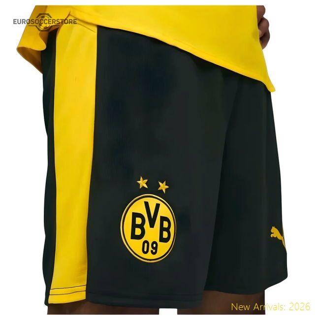 Premium 2025-2026 Borussia Dortmund Home Athletic Shorts (black)