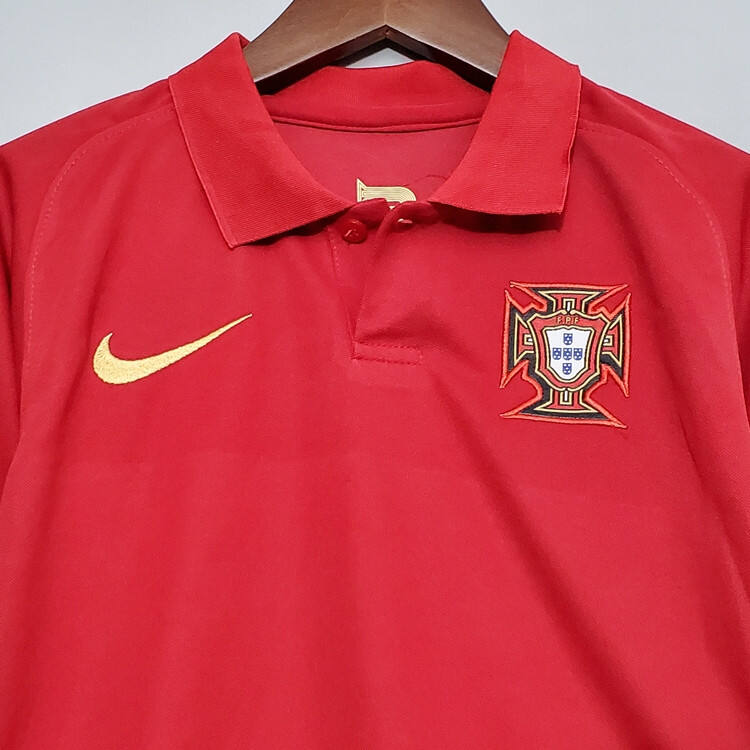 Kids Portugal Euro 2020 Home Red Soccer KitShirtShorts - Official