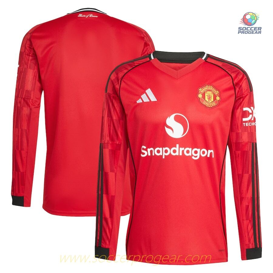 Manchester United Home Soccer Shirt 2025-2026 Season Long Sleeve Version