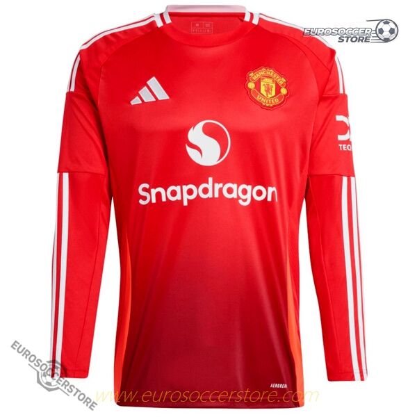 24-25 Season Manchester United Home Football Shirt with Long Sleeves