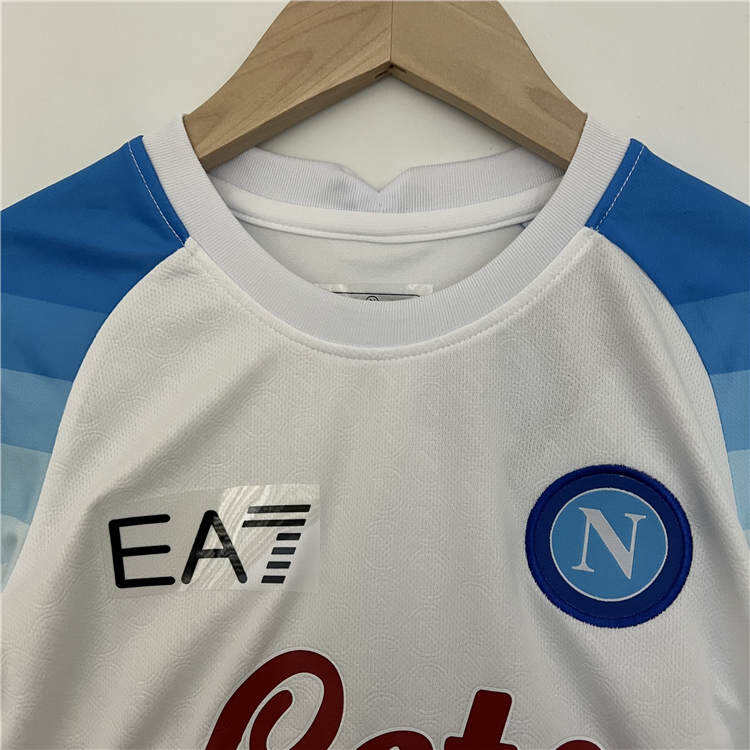 Kids 2324 Napoli Away White Football Kit ShirtShorts - Official