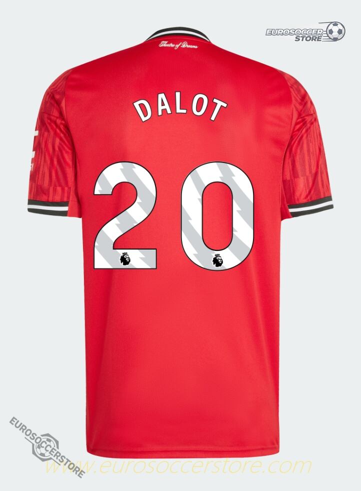 Manchester United 25-26 Season Home Jersey, Featuring DALOT 20