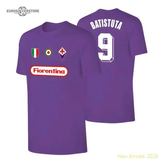 Popular Fiorentina Retro T-Shirt Gabriel Batistuta - Purple