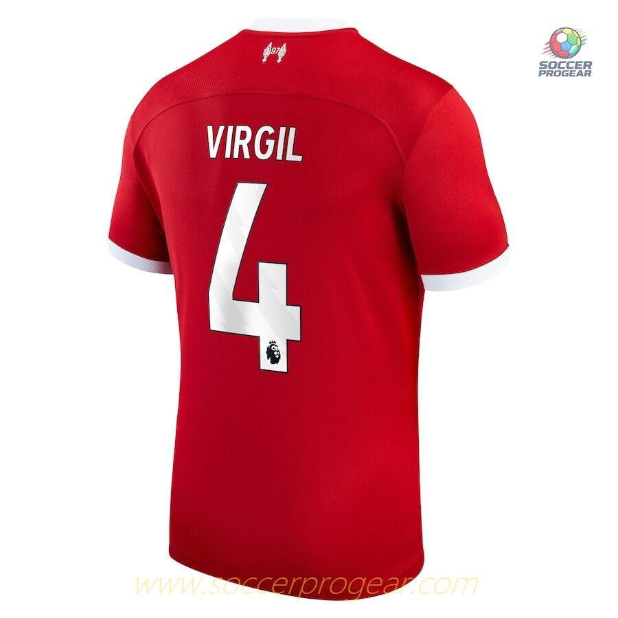 Liverpool Home Children Kit Shirt 2023 2024 Virgil