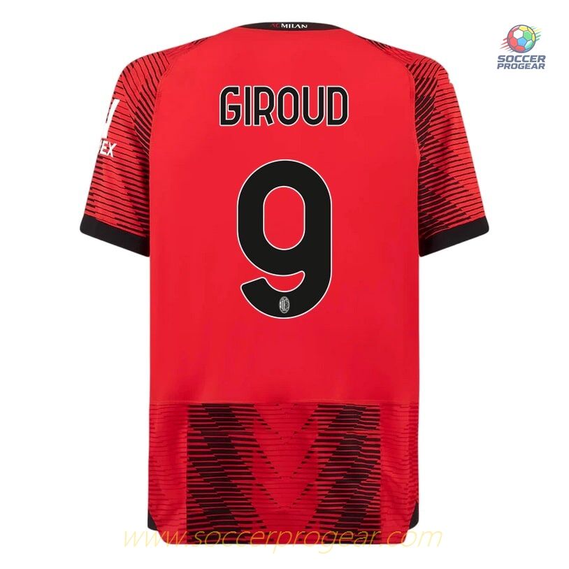Milan Ac Home Youth Soccer Uniform Team Shirt 2023 2024 Giroud