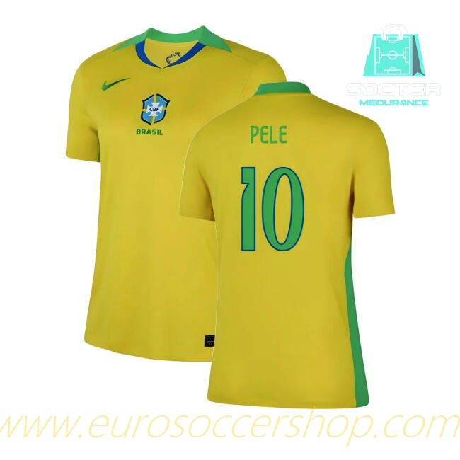 2025-26 Collection Brazilian National Team Home Football Shirt Women's Version (Pele 10)