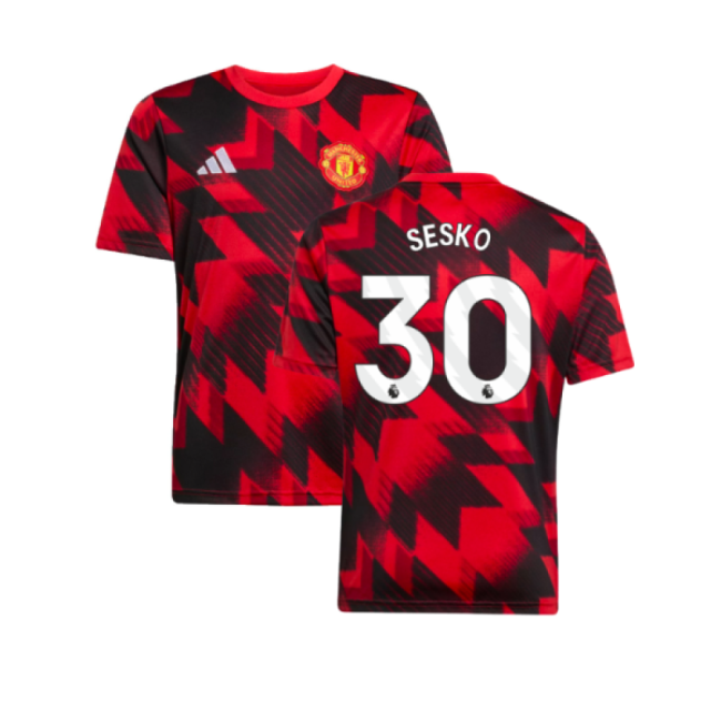 Man Utd Licensed 2025-2026 Man Utd Pre-Match Shirt (Red) - Kids Siz...