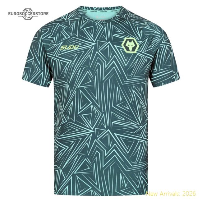 Authentic 2025-2026 Wolves Away Pre-match Shirt (dark Green) (your