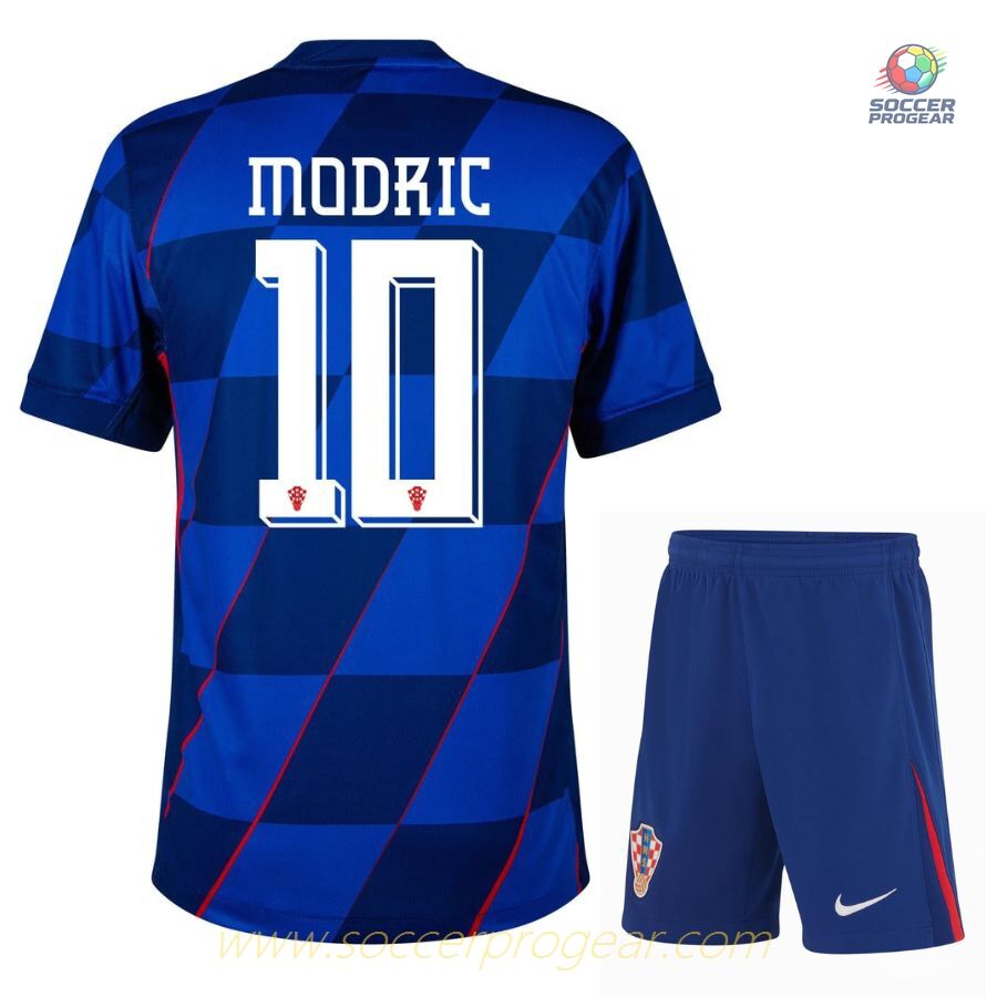Croatia Away Kids Soccer Uniform Football Jersey 2024-2025 Season Modric