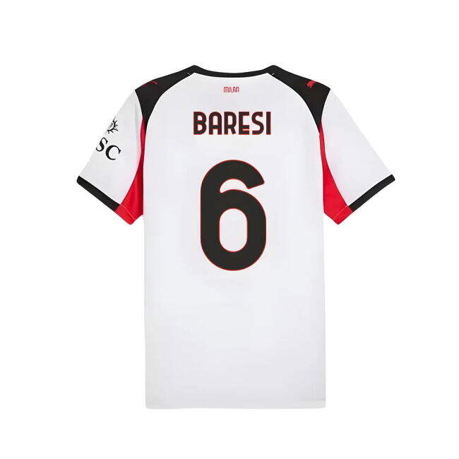 Baresi 6 AC Milan Soccer Club Unique Item Away Unique Shirt