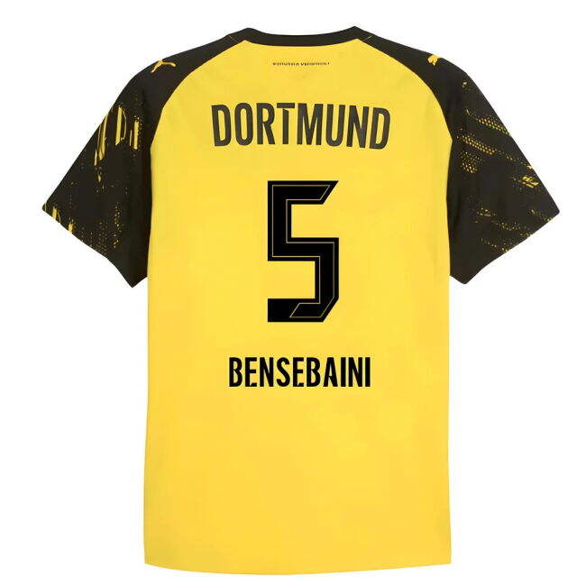 Dortmund Borussia Dortmund Authentic Home Shirt Bensebaini #5 Elit...