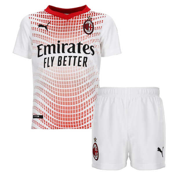 Kids AC Milan 20-21 Away White Soccer Suits ShirtShorts - Official