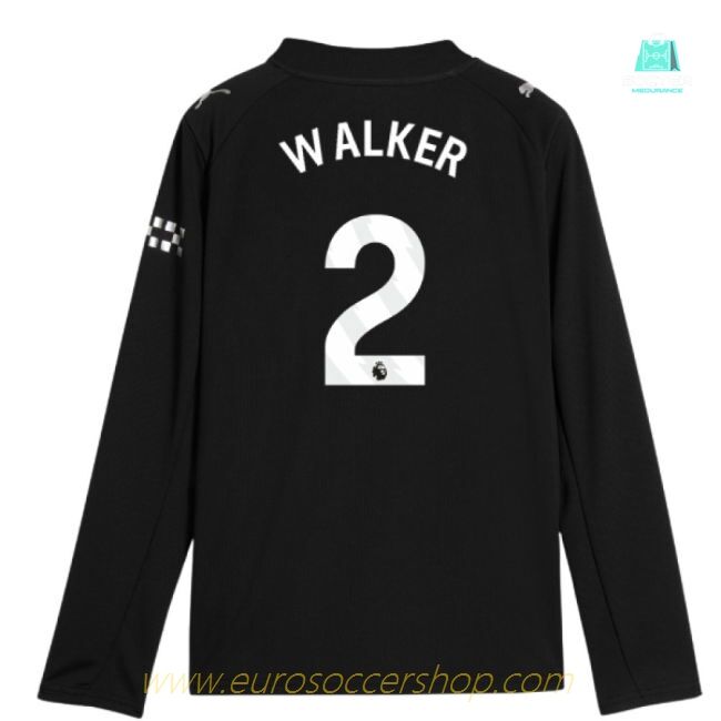 2025-2026 Man City Long Sleeve Away Shirt (Kids) (Walker 2)