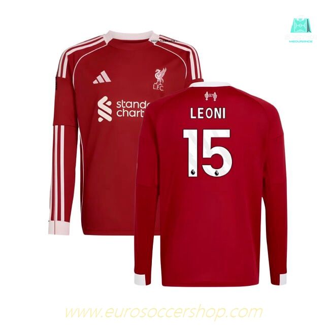 2025-2026 Liverpool Long Sleeve Home Shirt (Kids) (Leoni 15)