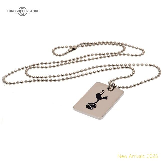 Authentic Tottenham Hotspur Fc Enamel Crest Dog Tag & Chain - Premium
