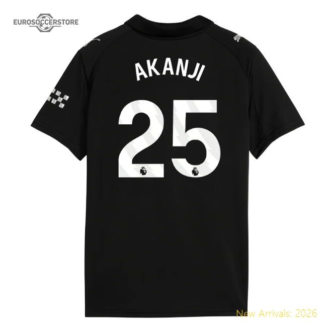 Official 2025-2026 Man City Away Shirt (kids) (akanji 25) - Premium