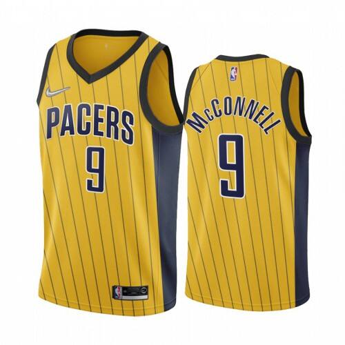 Indiana Indiana Pacers #9 T.J. McConnell Gold NBA Swingman 2020-21 Earned Edition Jersey Mens