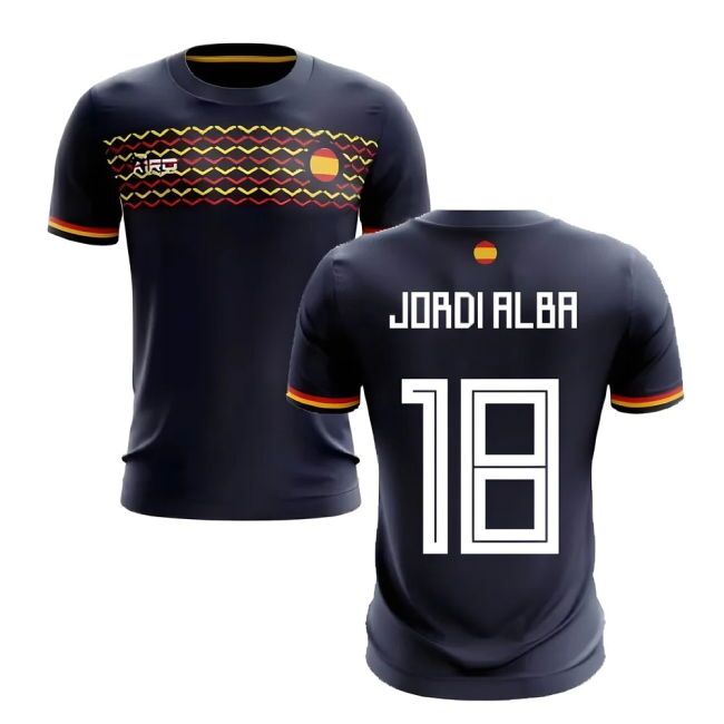 Jordi Alba 18 Match Worn Style Spain Away Player Jersey 2025-2026