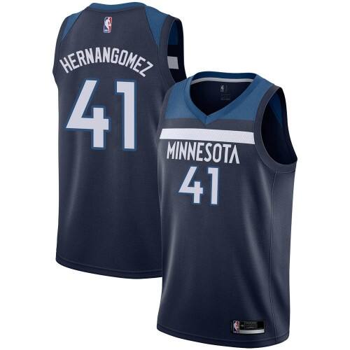 Nike Minnesota Timberwolves #41 Juan Hernangomez Navy Blue NBA Authentic Icon Edition Jersey Mens