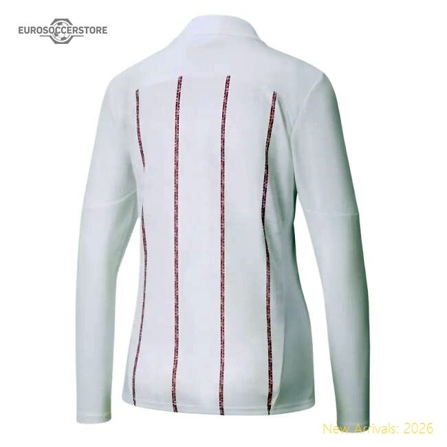 Authentic 2024-2025 Man City Prematch Half Zip Top (white) - Premium