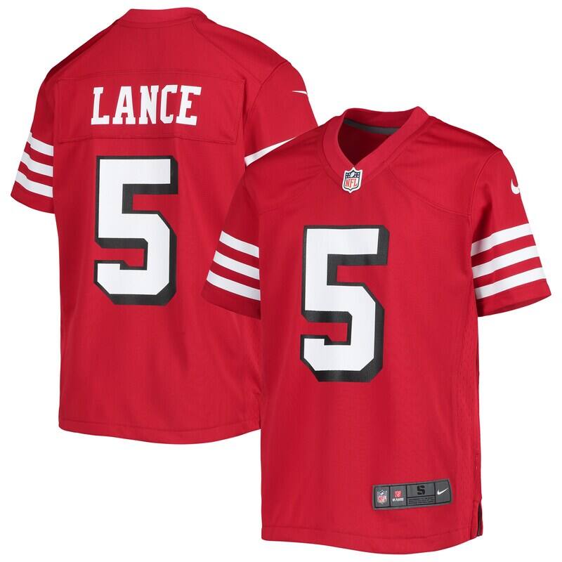 Trey Lance San Francisco 49ers Nike Youth Game Jersey - Scar...
