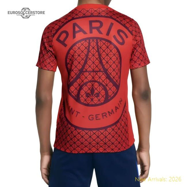 Genuine 2025-2026 Psg Academy Pro Away Pre Match Shirt (Red) - Kids