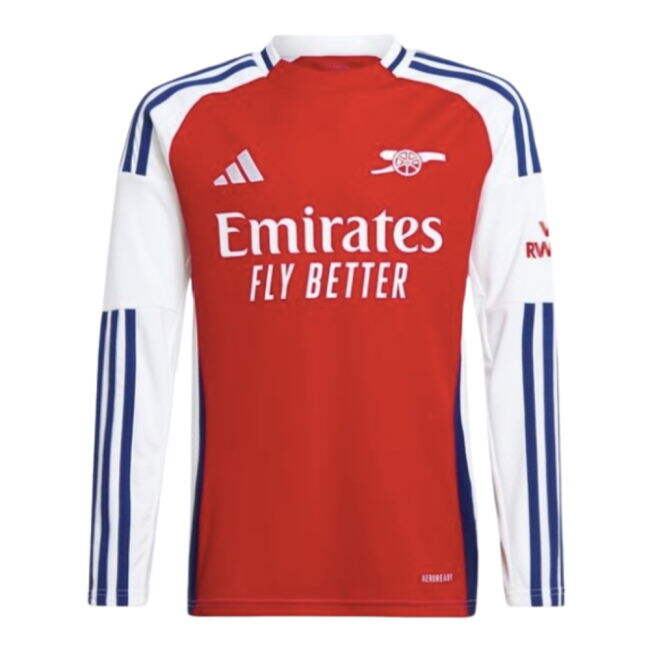 2024-2025 Arsenal Long Sleeve Home Shirt (Kids) (Your Name)
