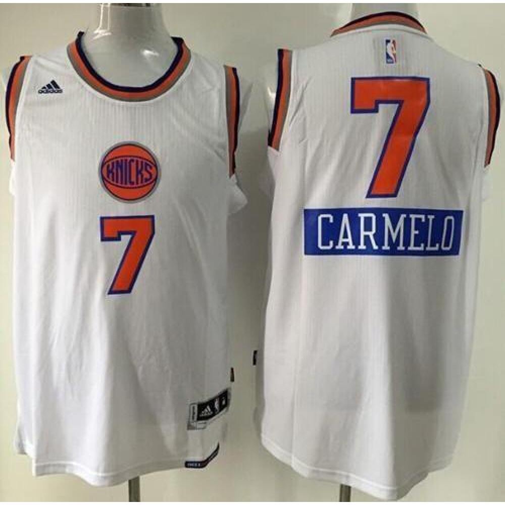 Game Day Value Men's Knicks #7 Carmelo White Basketball Jersey