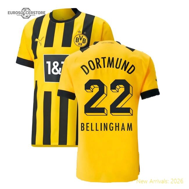 Top-grade 2022-2023 Borussia Dortmund Authentic Home Shirt (belling