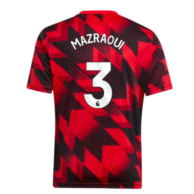 2025-2026 Man Utd Pre-Match Shirt (Red) - Kids (Mazraoui 3) - authe...