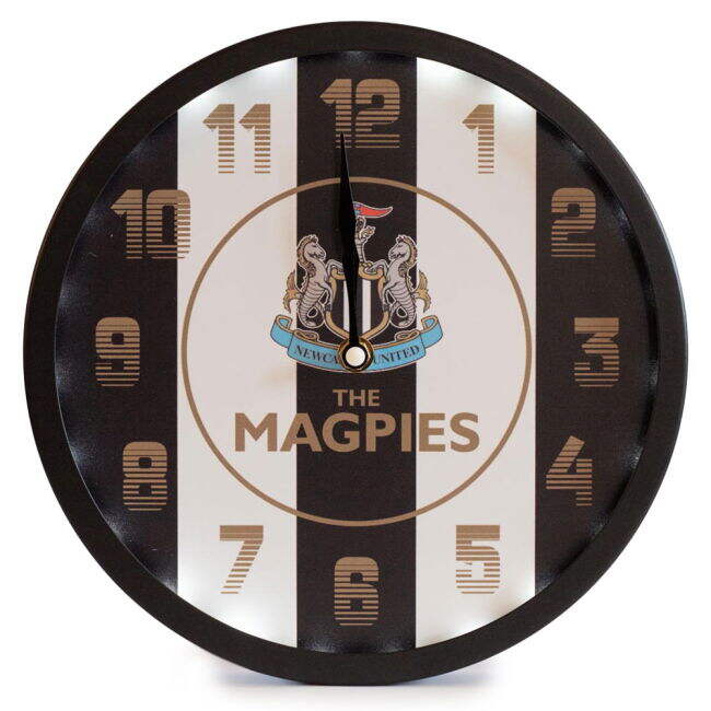 Newcastle Authentic Newcastle United FC LED Stripe Wall Clock