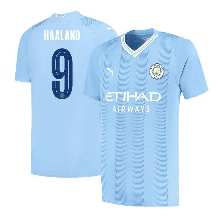 HAALAND #9 Manchester City Home Soccer Jersey 2023/24 - UCLAuthentic K