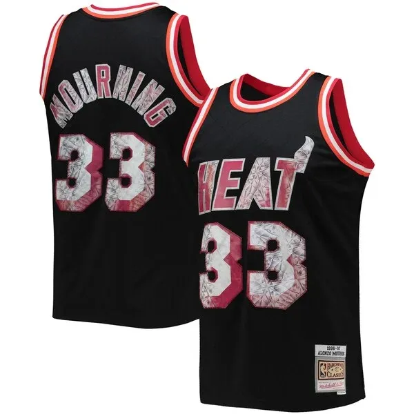 Alonzo Mourning MIA Swingman Jersey - vintage Basketball - Black