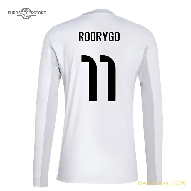 2025-2026 Real Madrid Long Sleeve Home Jersey (rodrygo 11)