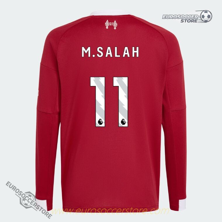 M.SALAH 11 Liverpool Home Long Sleeve Jersey 25-26