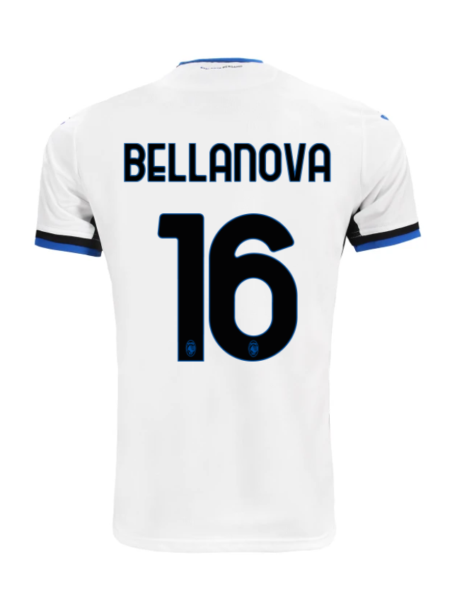 Atalanta's 24-25 Season Away Jersey with BELLANOVA 16 Printing