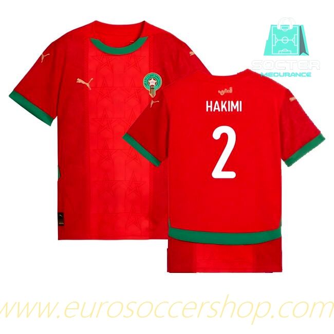 2024-2025 Season Morocco Home Shirt Children (Hakimi 2)