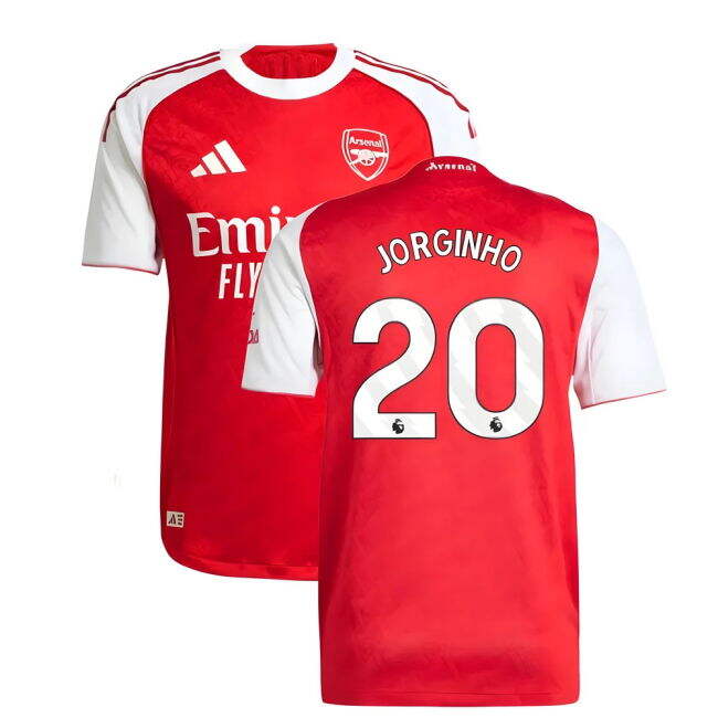 Arsenal 2025-20 Home Football Kit Jorginho Name & Number L M S