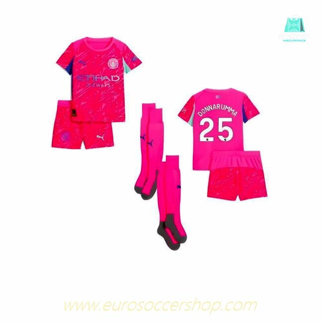 2025-2026 Man City Home Goalkeeper Mini Kit (Pink) (Donnarumma 25)