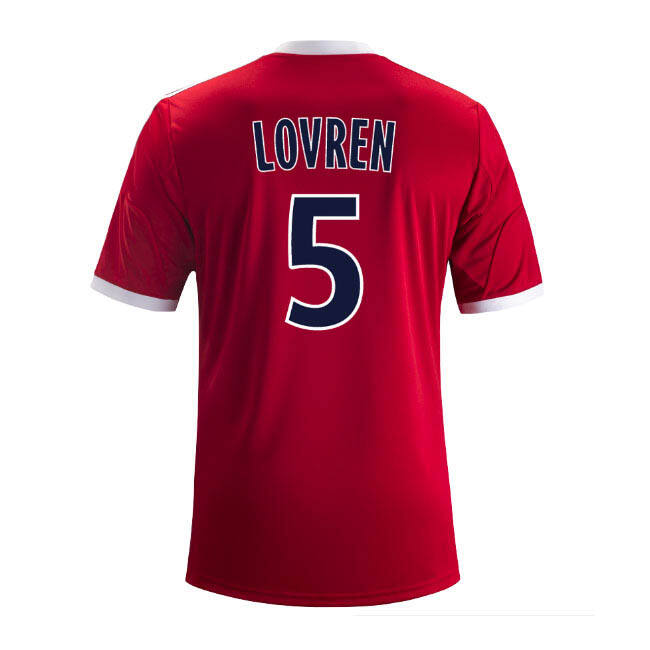 13-14 Olympique Lyonnais 5 Lovren Away Red Jersey Shirt - Official