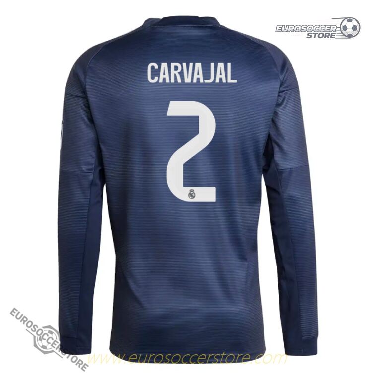 Away Long Sleeve Jersey of Real Madrid featuring CARVAJAL 2 for the 25-26 season