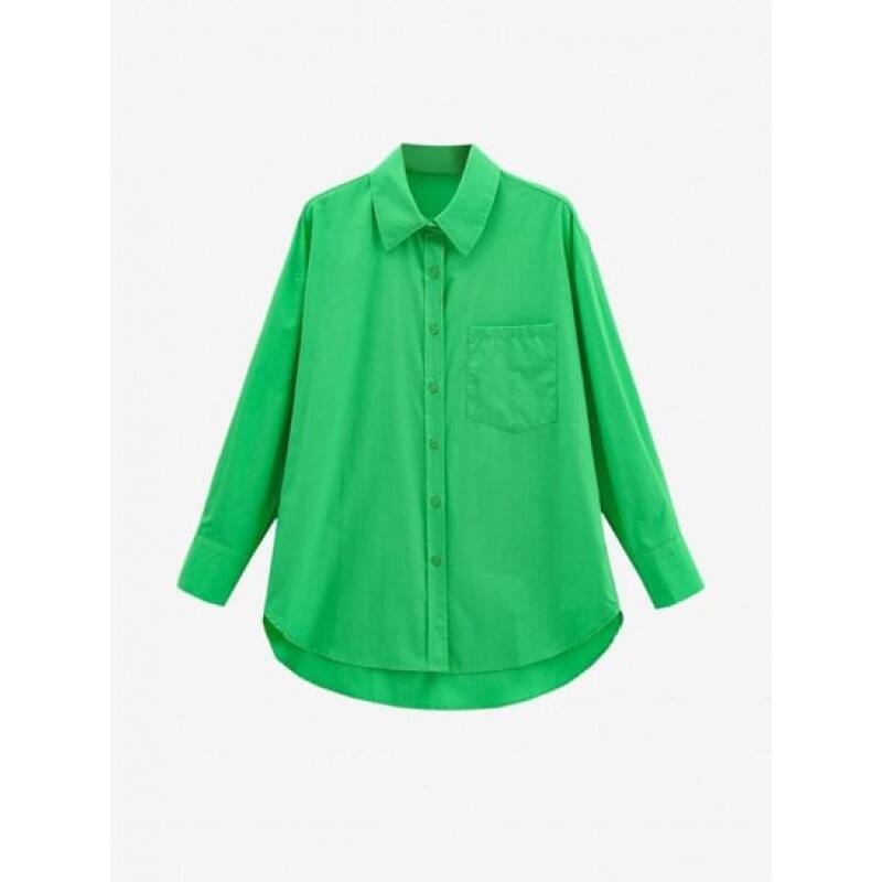 Pocket Drop Shoulder Plain Shirt RC8526