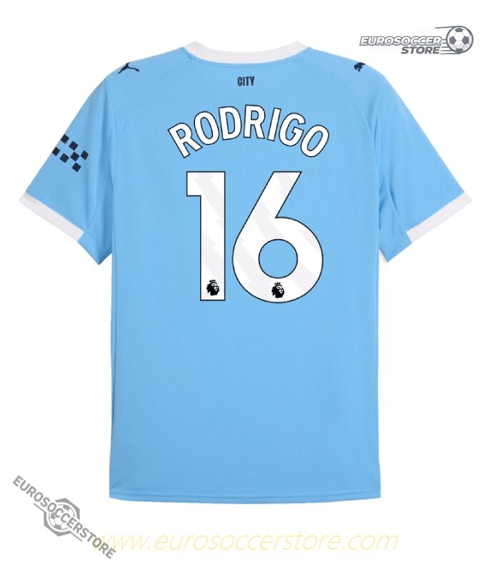 Rodrigo's 16 Manchester City Home Jersey for the 25-26 season