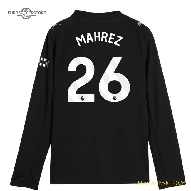 Authentic 2025-2026 Man City Long Sleeve Away Shirt (kids) (mahrez